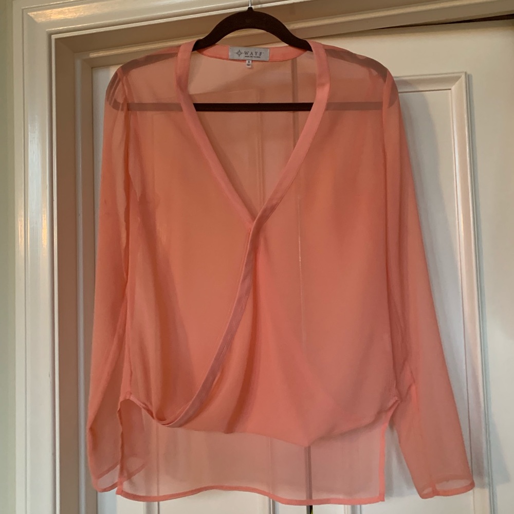 Long sleeve sheer blouse